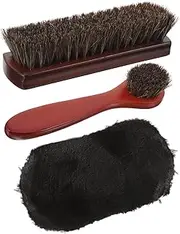 JEWEDECO 1 Set Shoe Brush Natural Horsehair Polishing Brush for Shoe Care Boot Polish Kit Gentle Applicator Shine Buffing