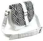 Women Handbags White Black Crossbody Vegan leather Shoulder bag Purse