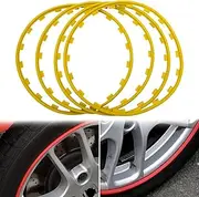 Car Rims Edge Trim Protector - 16-20in Wheel Protectors Wheel Rim Protection Ring Auto Tire Guard Strip for All Car Models(Yellow,17in)