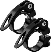 HARY 28.6mm Aluminum Alloy Bike Seat Post Clamp Black Quick Release Seat Clamp Suitable for Mountain Bikes and Road Bikes
