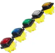 UMCNVV 5pcs 250VAC KCD4 201 Waterproof 203 Rocker Switch DPST 4pin on 12V 220V LED(Yellow,16A-220V)