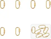 UNICRAFTALE 6pcs Golden Oval Key Clasp Screw Carabiner Lock Screw Lock Clip Clasps Lock Stainless Steel Key Carabiner Clasp Metal Keychain Clip Hook Quick Link for Jewelry Making Handbag DIY Accessory