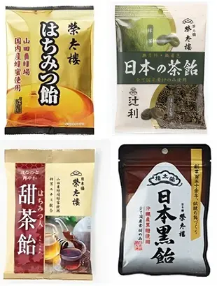 +東瀛go+榮太樓 蜂蜜/日本茶/甜茶/黑糖/肉桂/生薑/柚子/十品目/香草生奶油/梅味鹽 硬糖 (6.9折)