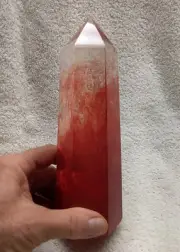 Smoky Cherry Quartz Crystal Mineral Obelisk Spear Tower Standing Point (8 inch)