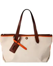 Mulberry Leather & Canvas Tote