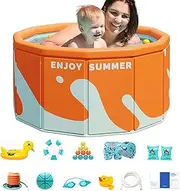 Outdoor Swimming Pool,Portable Folding Swimming Pool | Portable Swimming Pool for Outdoor, Indoor, Backyard, Garden, Balcony, Beach