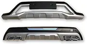 Rear Spoiler Wing ABS Front Rear Bumper Protector Skid Plate Cover Rear Bumper Guard Protector Skid Plate for Hyundai for Tucson 2015 2016 2017 2018