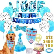 Dog Birthday Party Supplies,Dog Party Decorations with Dog Birthday Hat,Dog Bandanas,Balloon,Bowtie,Dog Birthday Decorations for Small Medium Large Dogs Pets