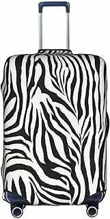 [Pvinnk] Zebra Print Print Protective Luggage Cover Elastic Washable Suitcase Protector Travel Gear Protector, White, Large