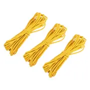 5.47 Yards 2.6mm Flat Leather Cord Suede String for DIY Crafts, Yellow 3Pcs