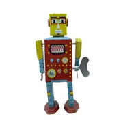 Mr & Mrs Tin 17cm Retro Buzz Bot Mechanical Robot Vintage Collectible Display