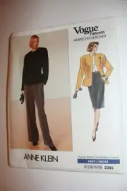 Vogue Pattern #2355 Anne Klein Designer Size 6-10 Misses' Jacket, Skirt & Pants