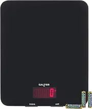 Salter Glass Electronic Digital Kitchen Scale, Black, 10 Kg Capacity