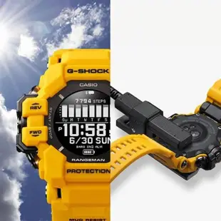 【CASIO 卡西歐】G-SHOCK 戶外首選 心率偵測 GPS定位 藍牙 太陽能電力 搶眼黃 運動系列 GPR-H1000-9_53.2mm