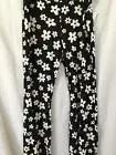 New No Boundaries Floral Knit Flare Pants Juniors Women Black White Many Sizes