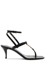 Saint Laurent Cassandra 60 Leather Sandals - Black - 36 (IT36 / UK3) 36 (IT36 / UK3)