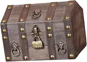 B Baosity Treasure Chest Keepsakes Box with Combination Lock for Women Unique Lockable Decorative Storage Box Decorative Trunk, Gray