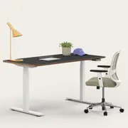 Recess Active Bundle | Ergonomic Chair Desk | Home Office Furniture Packages, Eucalypt / Small - 120W x 70D (cm) / Blackout/White