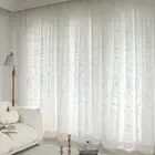 White Embroidered Tulle Curtains Room Luxury European Sheer Curtain for Hall
