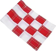 Checkered Backyard Practice Golf Hole Pole Cup Flags, Golf Putting Green Flags Flagsticks Mini Putting Green Flags for Yard Indoor Outdoor Backyard Garden (Red and White)