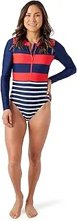 [NAUTICA] Women's One Piece Swimsuit – Zip Front Surf, Tummy Control Bathing Suit, Quick-Dry Fabric