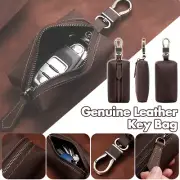 Genuine Leather Small Coin Purse Key Holder Case Retro Wallet Bag Zip Pouch Men