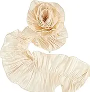 FINGERINSPIRE 4 Yards/3.6M Ruffle Pleated Chiffon Trim 172mm Wide Floral White Pleated Ribbon Trim Double Ruffle Fabric Trim Decorative Ruffle Trim Retro Ruffle Lace Trim for Trimming Craft Sewing