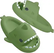 [KALEKI] Fun Shark Slides Bathroom Shower Non-slip Slippers Outdoor Couple Slippers Summer Beach Slippers for Men and Women smiley face slippers