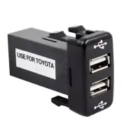 Car Dash board Mount Dual USB Female to 12v for Toyota Volkswagen