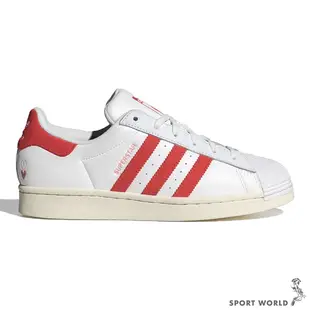 Adidas 休閒鞋 女鞋 情人節限定 SUPERSTAR 白紅【運動世界】IG5958