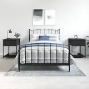 vidaXL Bedside Tables 2 pcs Black 44x45x58 cm Engineered Wood