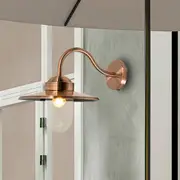 Payong Outdoor Wall Light in Matte Black, Matte White, Galvanized, Copper or Brass