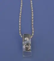 White fresh water pearl id badge necklace lanyard with strap clip BDG040002