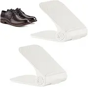 Shoe Slot Organizer - Double Layer Shoe Rack,Folding Closet Shoe Organizer, 2X Shoe Storage Holders for Closet Cabinet Storage