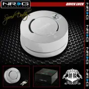 NRG THIN STEERING WHEEL SHORT 6-HOLE QUICK RELEASE LOCK W/KEY ADAPTOR KIT SILVER