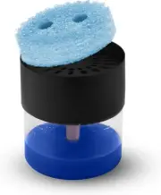 Soap Dispenser and Sponge Holder Compatible with The Scrub Daddy Blue