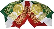 [Mexican Artisans] TRICOLOR GREEN WHITE and RED mexican bow tie september, November holiday mexican fiesta mexican holiday celebration, Gold