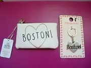 Primark BOSTON ~ Small Wallet Zip Makeup Coin Purse & Key Chain New w/Tags