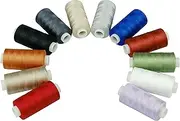 Simthread Cotton Sewing Thread Quilting Thread for Sewing and Quilting Machines - 550 Yards/Spool, 12 Basic Colours