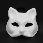 5 Pcs Diy White Paper Mask Fox Cat Face Pulp Blank Hand Painted Mask Personality Design Mask For Dance Party Festival Performance White#d353639