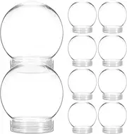 10Pcs DIY Snow Globe 270ml Clear Plastic Christmas Snow Globe Water Globe with Screw Off Cap Christmas Display Plant Craft for Winter DIY Crafts Christmas