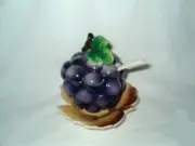PURPLE GRAPES 3 PC JAM JELLY JAR & LID WITH FREE SPOON 5" x 4-1/2" x 6" H NEW