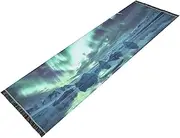 YXYZRMY Landscape Ice Aurora Washable Runner Rug 2’ x 6’ Non Slip Runner Rug for Hallways Entryway Bedroom Floor Carpet Runner- Soft Thin Mat with Rubber Backing for Family Pet