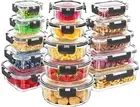 Glass Food Storage Containers, [15 Pack] Glass Meal Prep Containers, Lunch Bento