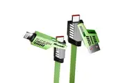 ZUSLAB 4-in-1 65W Fast Multi Charging Cable Nylon Braided for Laptop/Tablet/iPhone/iPad Charger Cord with Lightning/Type C/USB A Port - 1M (Green)