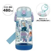 Skater - One-touch Straw Water Bottle Frozen 480ml