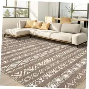 Area Rug Living Room Rugs - 8X10 Washable Boho Farmhouse Bohemian Neutral