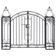 Elegant Garden Gate Ornamental Wrought Iron Decorative Outdoor Patio Entryway