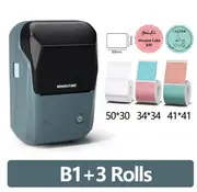 Mini Label Thermal Printer Niimbot B1 Portable Self-Adhesive Printer For Stickers Round Labels Rolls UV Tag Bluetooth Printer B1 Add 3Rolls