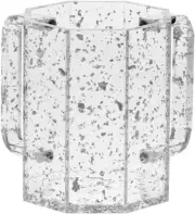 (D) Judaica Wash Cup Lucite Flakes Hexagon Negel Vasser Cup (Silver)